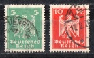 Dt. Reich 1923/24 Mi. 356+357 Echt gelaufen / siehe scan