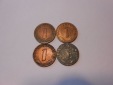 C50.°° Drittes Reich, 4er Lot, 1 Reichspf. 1938J + 1939A + 1...