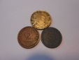 C51.°° Drittes Reich, 3er Lot, 2, 5 und 10 Reichspfennig (mi...