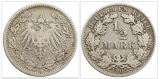 Deutschland ½ Mark, 1905 Münzzeichen: A - Berlin Silber 2,5g...