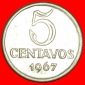 Ⰺ EFFIGIE (1967-1975): BRASILIEN ★ 5 CENTAVO 1967! STEMPEL...