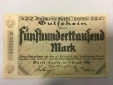 #L31 Notgeld Gutschein Fünfhunderttausend Mark Stadtkreis For...