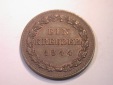 K03 Nassau  1 Kreuzer 1844 in vz-st/f.ST !!   Originalbilder