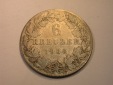 K03 Nassau Weilburg 6 Kreuzer 1838 in ss   Originalbilder
