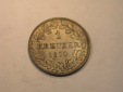 K03 Hessen-Darmstadt 1 Kreuzer 1870 in vz-st/f.st    Originalb...
