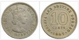 Malaya und Britisch-Borneo 10 Cent 1957 Münzzeichen H - Heato...