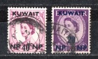 U.K. 1957/58 Brit. Kolonie Kuwait 2 Marken Queen Elizabeth II....