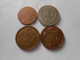 hn65 /Dänemark, 4er Lot, 5 Öre 1973 (KM# 859), 10 Öre 1969 ...
