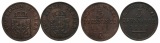 Altdeutschland; 2 Kleinmünzen 1864/1858