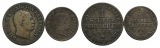 Altdeutschland; 2 Kleinmünzen 1865/1867