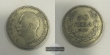 Bulgarien 50 Leva - Boris III 1930 FM-Frankfurt KM#42 Feinsilb...