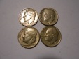 ZX11 USA 4er Lot Roosevelt Dime-10 Cent / 1966 1968 1976D 1981...