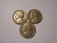 ZX18 USA 3er Lot Jefferson Nickel-5 Cent / 1970D 1980D 1983P (...