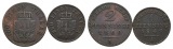 Altdeutschland; 2 Kleinmünzen 1860/1847