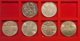 Schweiz 6x5 Franken Silberlot 1948 und 1960 Gewicht 75,15g fein