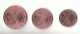 1 ,2 und 5 Cent Deutschland 2004 G Karlsruhe prägefrisch   b.