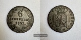 Altdeutschland Nassau, 6 Kreuzers William 1837 FM-Frankfurt KM...