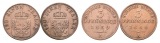 Altdeutschland; 2 Kleinmünzen 1859/1866
