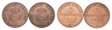 Altdeutschland; 2 Kleinmünzen 1849/1858