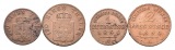 Altdeutschland; 2 Kleinmünzen 1850/1850