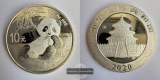 China 10 Yuan (Panda) 2020 Panda FM-Frankfurt Feinsilber: 29,97g