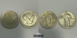 USA / 2x 25 Cents Standing Liberty Quarter Dollar 1920 FM-Fran...