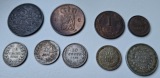 Niederland kl. Münzsammlung mit 9 Münzen 1863-1929