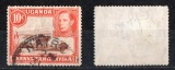 Uganda 10 C. Echt gelaufen/ siehe scan