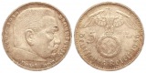 Deutschland: Drittes Reich, 5 Mark 1936 A, 13,8 gr. 900er Silb...