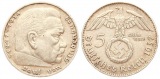 Deutschland: Drittes Reich, 5 Mark 1937 J, 13,8 gr. 900er Silb...