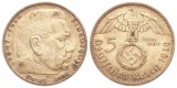 Deutschland: Drittes Reich, 5 Mark 1939 J, 13,8 gr. 900er Silb...