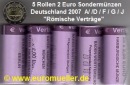 alle 5 Rollen...2 Euro Sondermünzen 2007...Röm.Verträge