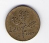 Italien 20 Lire 1957 Al-Bro    Schön Nr.94 (D2/293)