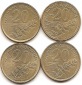 Griechenland 20 Drachmai 1990,1992,1994,1998 #144