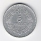 Frankreich 5 Francs 1947 Al  Schön Nr.203b