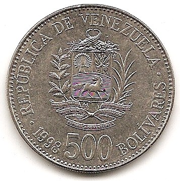  Venezuela 500 Bolivares 1998 #465   