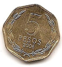  Chile 5 Pesos 2006 #468   