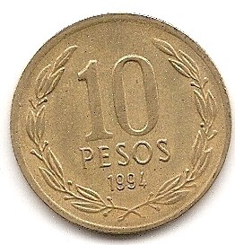  Chile 10 Pesos 1994 #468   