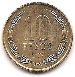  Chile 10 Pesos 2007 #468   