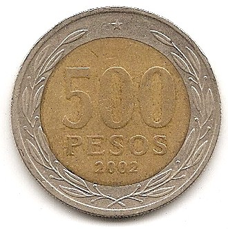  Chile 500 Pesos 2002 #469   