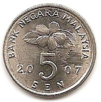  Malaysia 5 Sen 2007 #480   