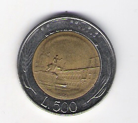  Italien 500 Lire 1986 St    Schön Nr.110   