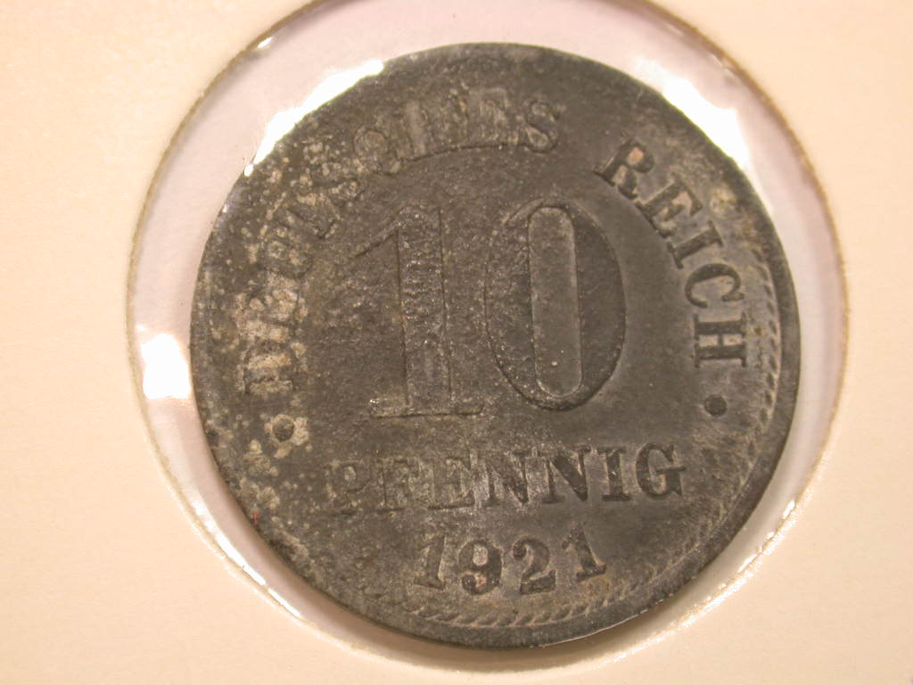 11004 Kaiserreich 10 Pfennig 1921 II in besser anschauen