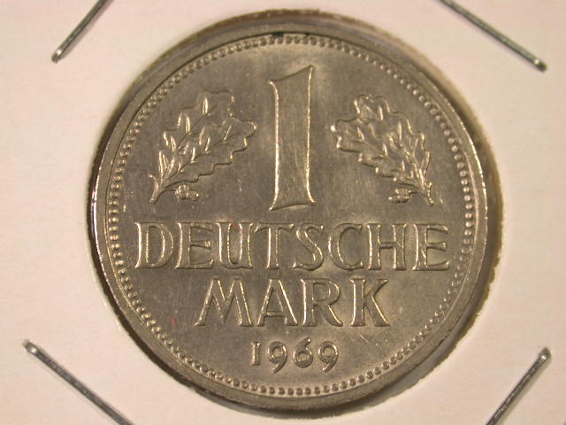  Dez11001  BRD  1 Mark  1969 D   in besserer Erhaltung  anschauen   