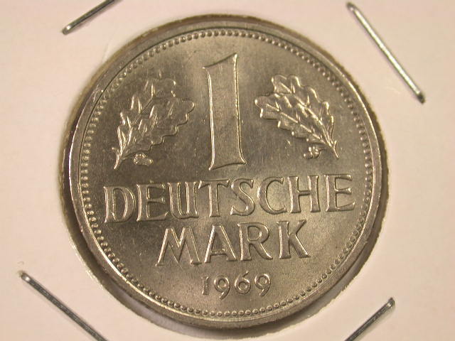  Dez11001  BRD  1 Mark  1969 F in ST !!   in besserer Erhaltung  anschauen   