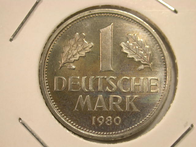 Dez11001 BRD 1 Mark 1980 G in ST fein, Erstabschlag anschauen