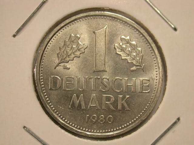  Dez11001  BRD  1 Mark  1980 J   in besserer Erhaltung  anschauen   