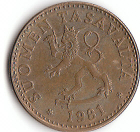Finnland (D050)b. 20 Pennia 1981 siehe scan