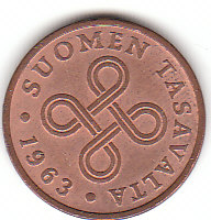 Finnland (D055)b. 1 Penni 1963 vorzüglich