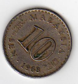 Malaysia  10 Sen 1968 